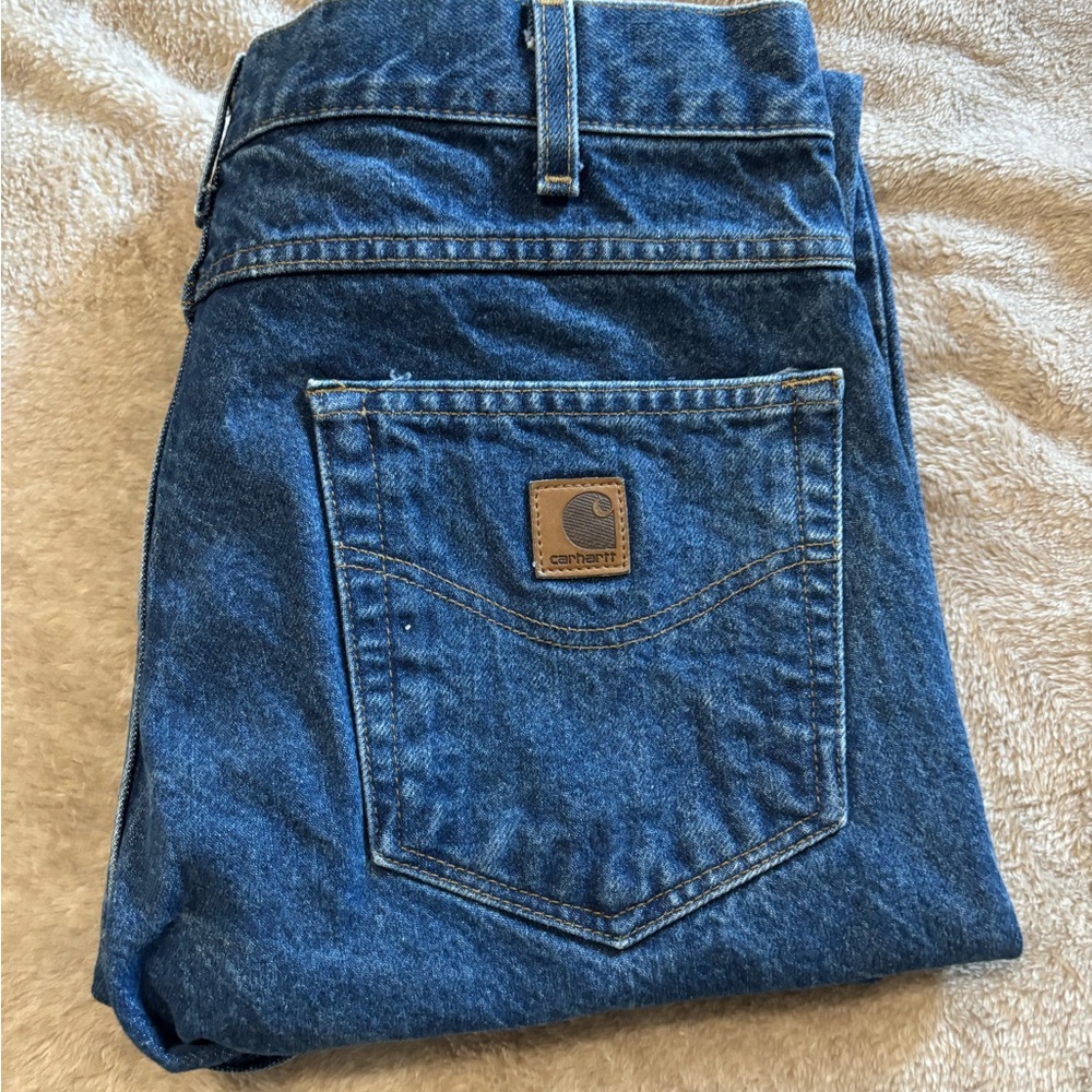 Carhartt Men’s Blue Denim Work Jeans A15 34x34